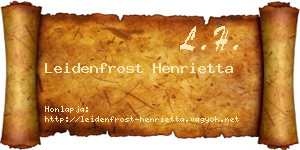 Leidenfrost Henrietta névjegykártya